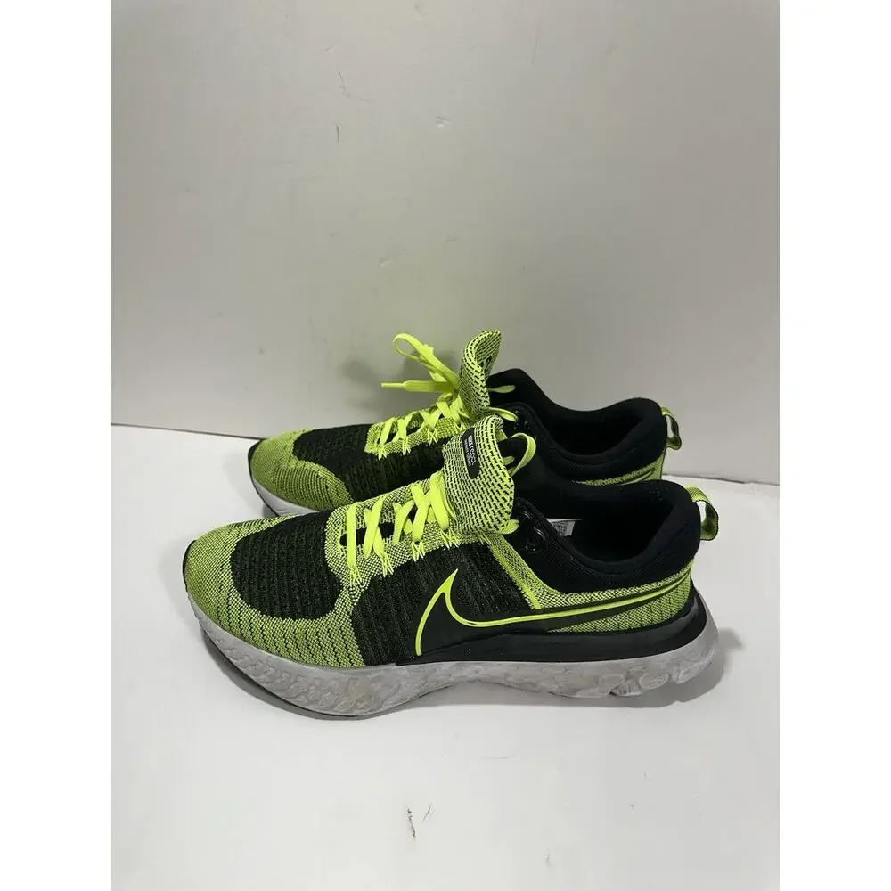 Nike Mens React Infinity Run Flyknit 2 Volt Black Running Shoes CT2357-700 Sz 14